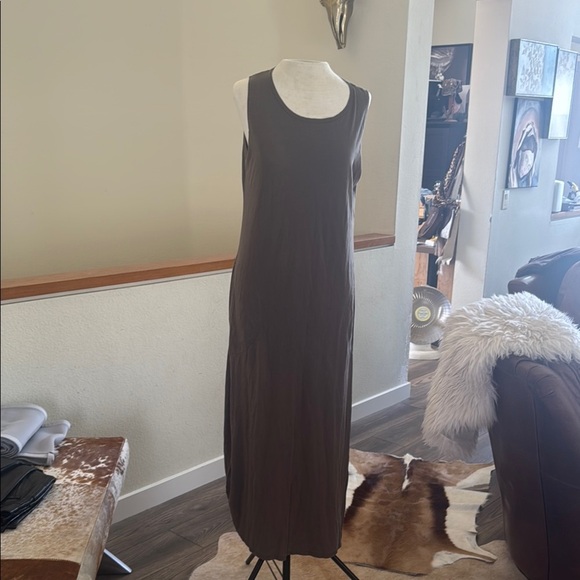 Bryn Walker taupe color Sleeveless Sheath Maxi Dress size XS with pockets - Picture 1 of 8